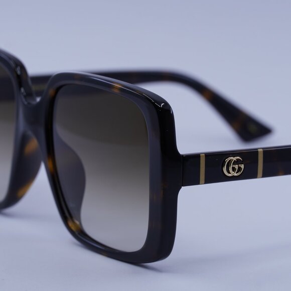 Gucci GG0632SA 002 Sunglasses Havana Square Frame, Brown Lenses - Picture 9 of 11